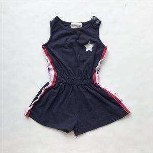 Old Soles navy side stripe romper EUC 3T